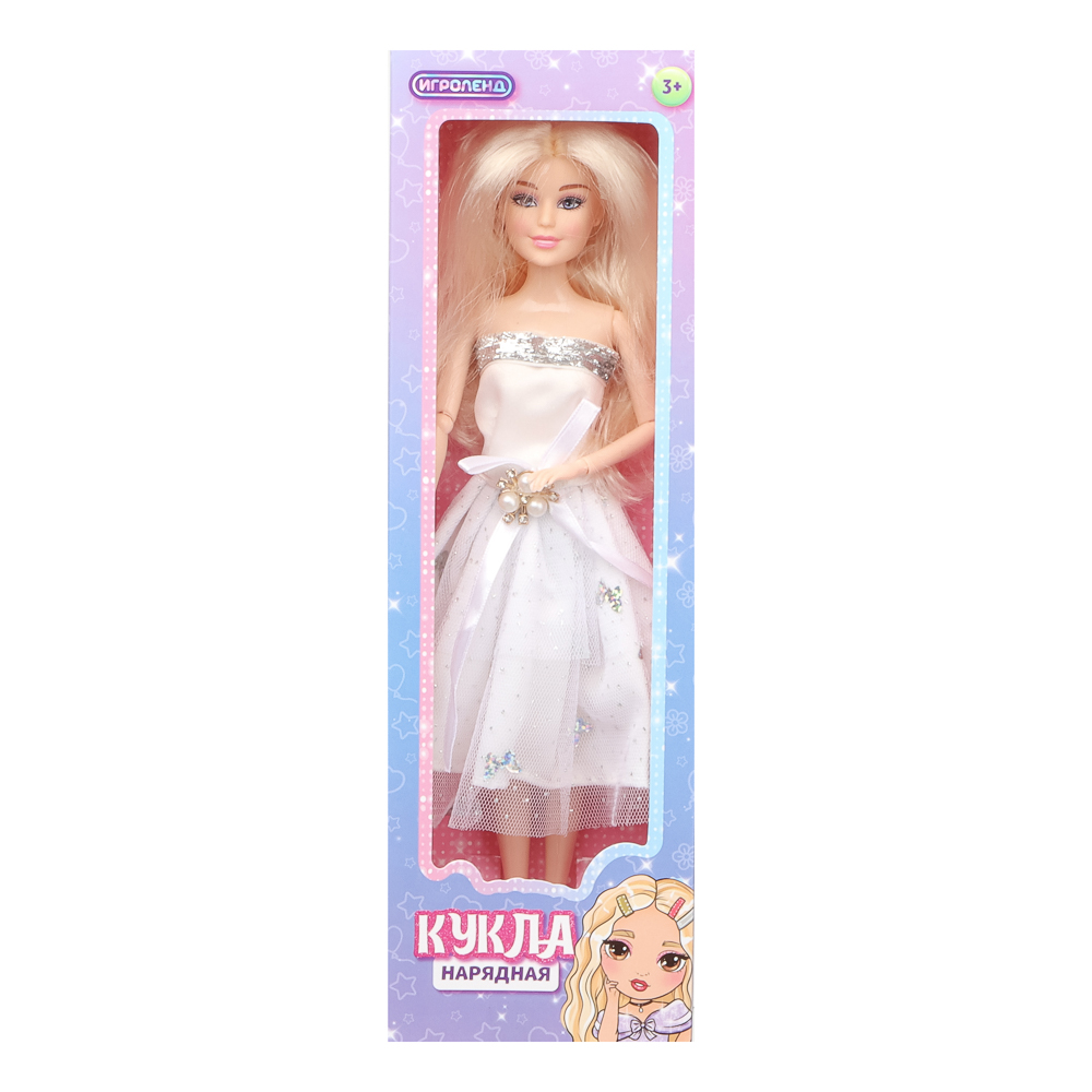 ИГРОЛЕНД Кукла нарядная 27 см, PP, PVC, 10х5х32,5 см, 6 диза, арт.№ 436-146