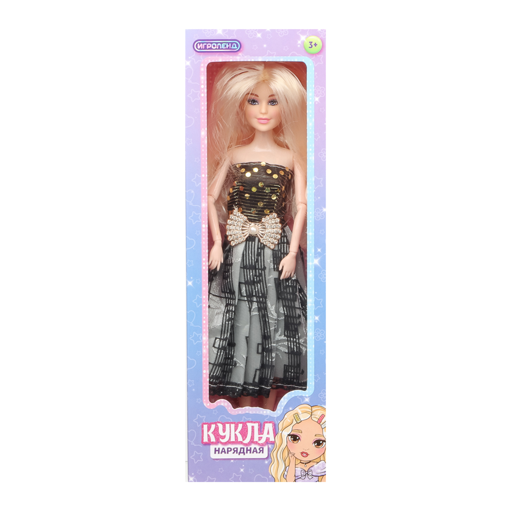 ИГРОЛЕНД Кукла нарядная 27 см, PP, PVC, 10х5х32,5 см, 6 диза, арт.№ 436-146