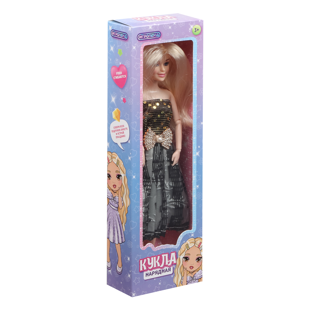 ИГРОЛЕНД Кукла нарядная 27 см, PP, PVC, 10х5х32,5 см, 6 диза, арт.№ 436-146