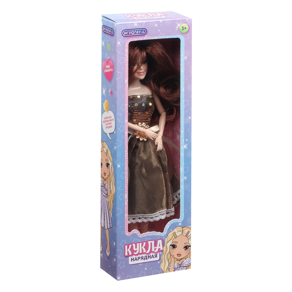 ИГРОЛЕНД Кукла нарядная 27 см, PP, PVC, 10х5х32,5 см, 6 диза, арт.№ 436-146