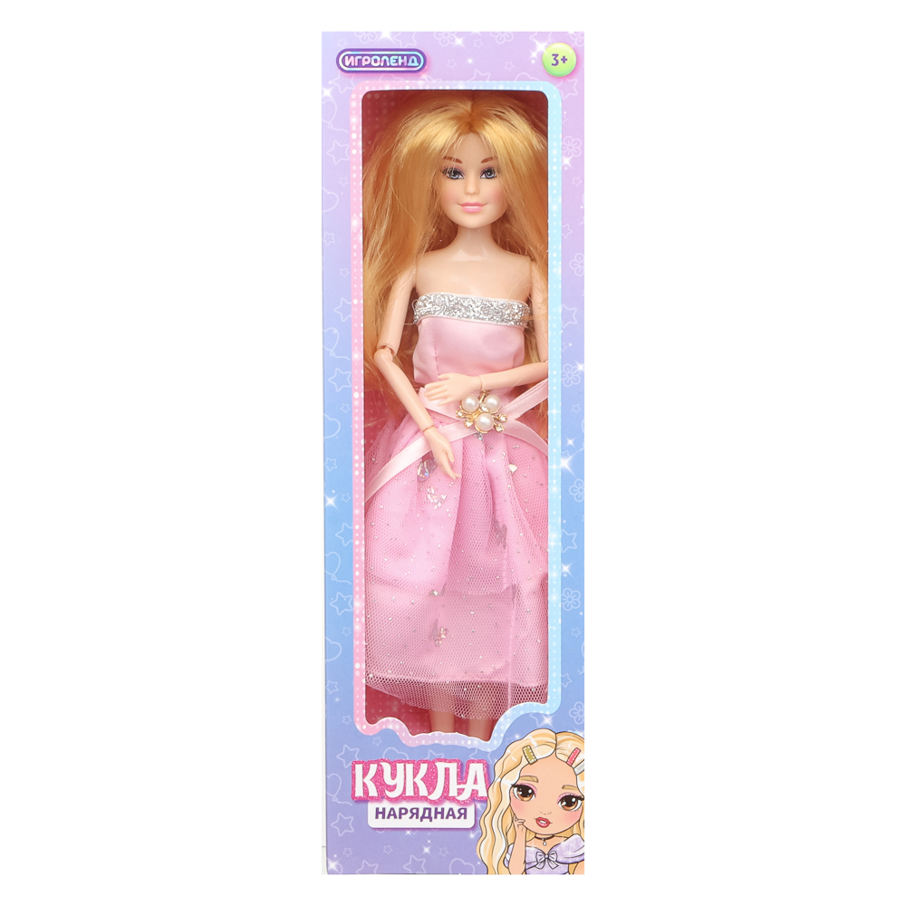 ИГРОЛЕНД Кукла нарядная 27 см, PP, PVC, 10х5х32,5 см, 6 диза, арт.№ 436-146