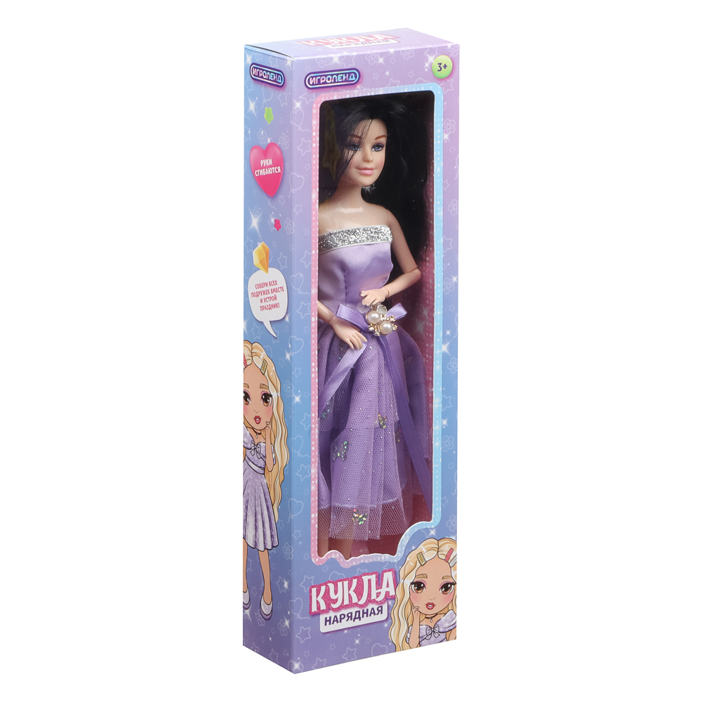 ИГРОЛЕНД Кукла нарядная 27 см, PP, PVC, 10х5х32,5 см, 6 диза, арт.№ 436-146
