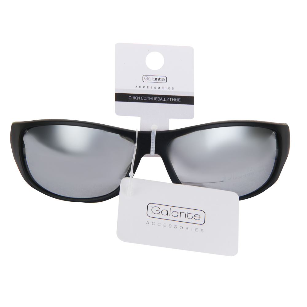 GALANTE Очки солнцезащитные, пластик, 145x38мм, черные, арт.№ 304-494