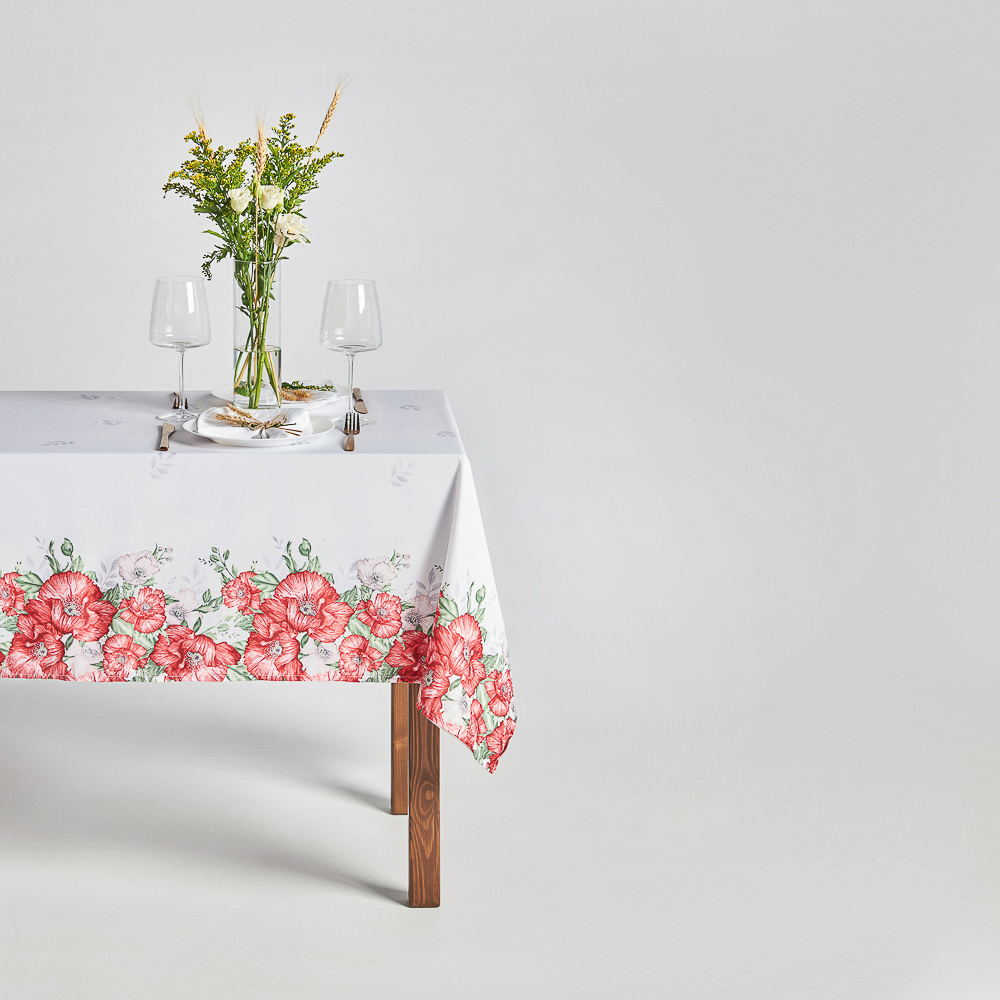 PROVANCE Маковое поле Скатерть текстильная 140х180см с водоотталкивающей пропиткой, 100% полиэстер, арт.№ 488-096