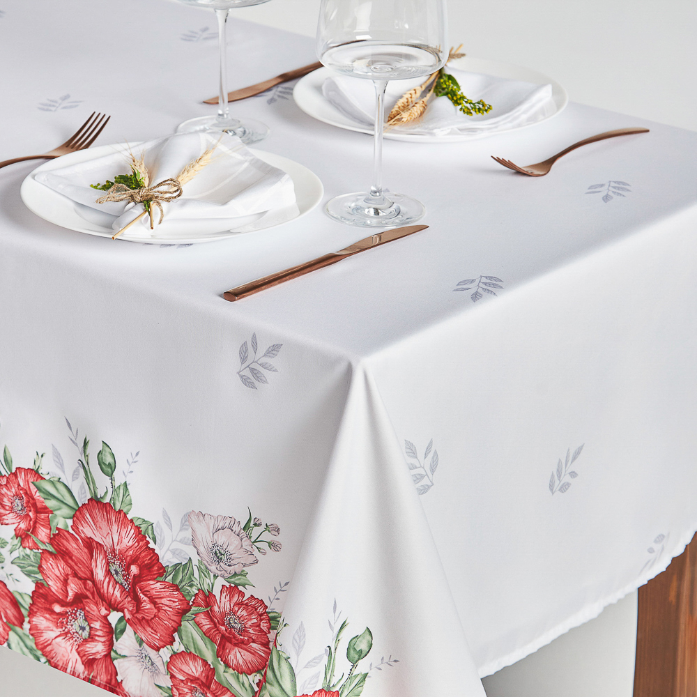 PROVANCE Маковое поле Скатерть текстильная 140х180см с водоотталкивающей пропиткой, 100% полиэстер, арт.№ 488-096