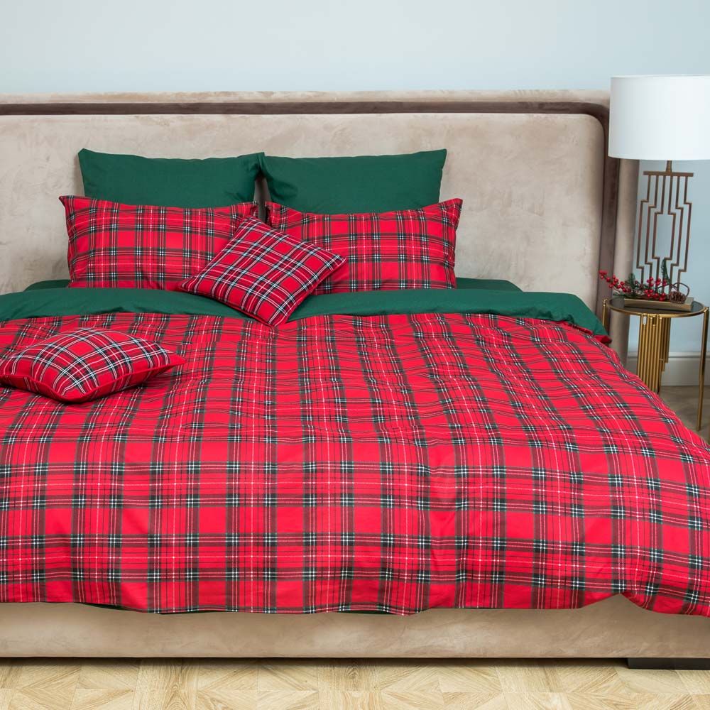 PROVANCE Шотландка Комплект постельного белья евро (4 пр.), поплин 110гр/м, 100% хлопок, арт.№ 492-117