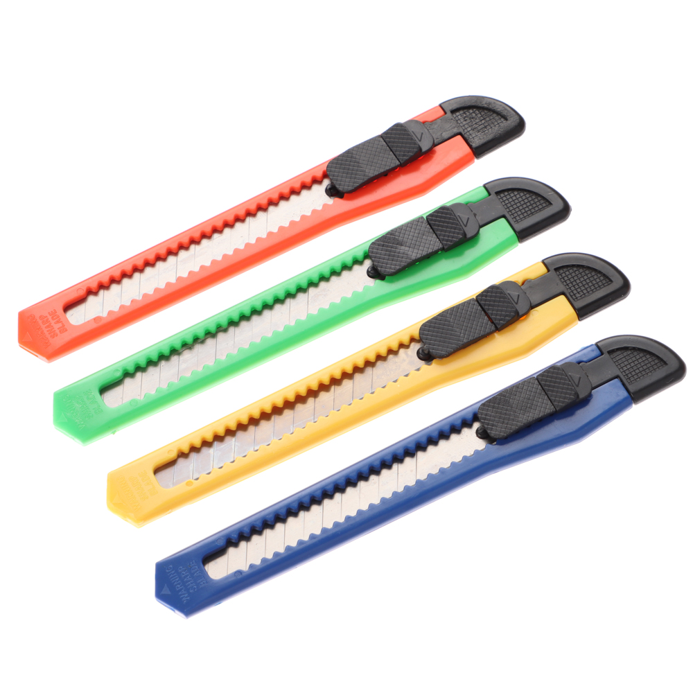 Нож канцелярский ClipStudio малый, лезвие до 9мм, 13х2см, ассорти 4 цвета, в пакете, арт.№ 102-068