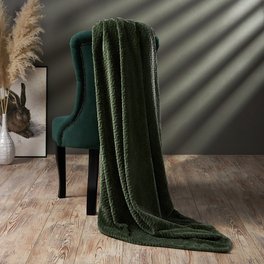 PROVANCE Эвкалипт Плед микрофибра, 180х200см, 300гр/м, зеленый, арт.№ 486-010