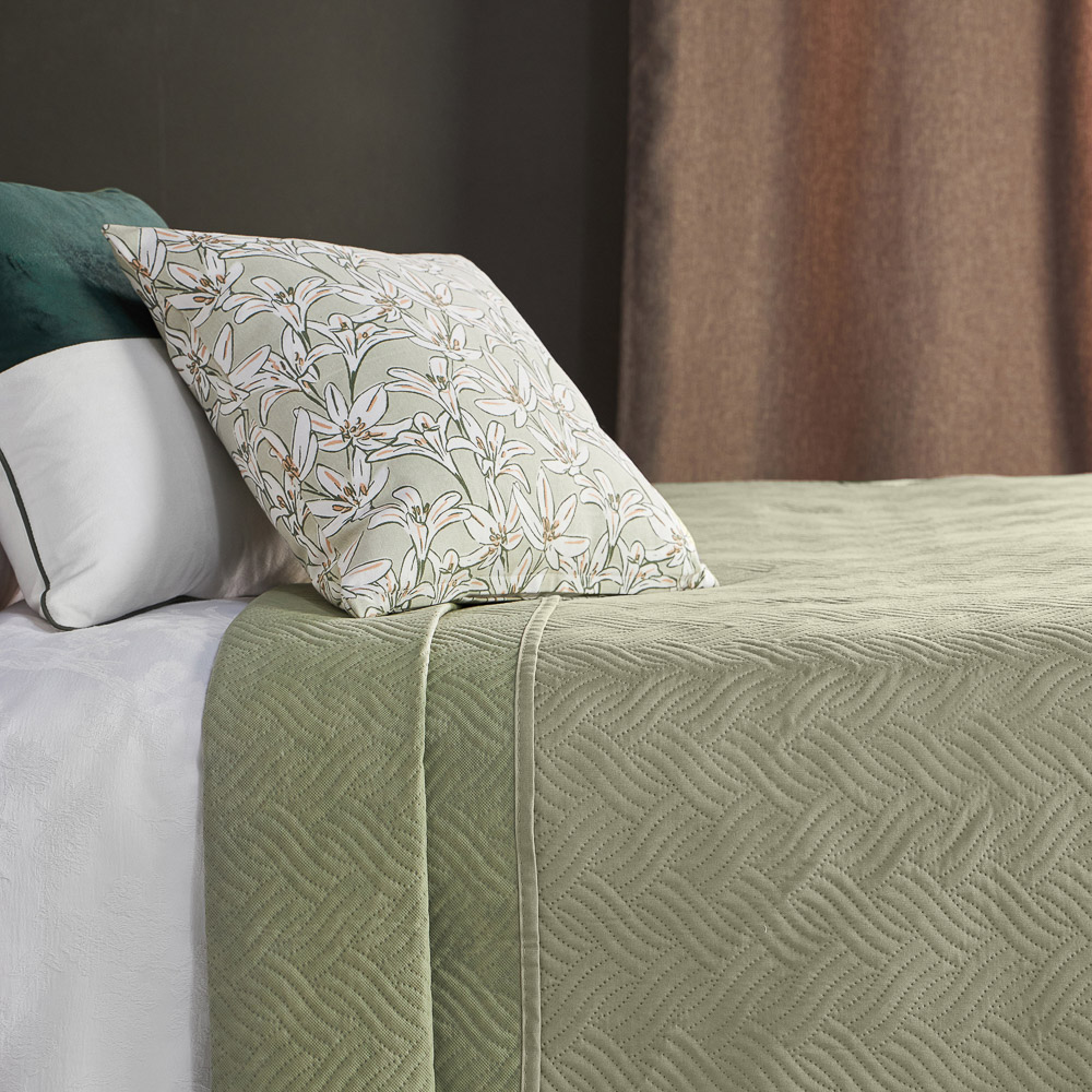 PROVANCE Эвкалипт Покрывало стеганое 180х200см, 100% полиэстер, зеленый, арт.№ 486-011