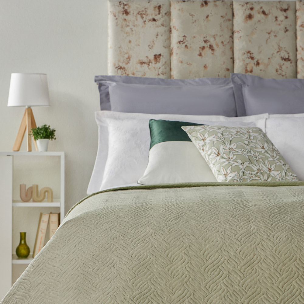 PROVANCE Эвкалипт Покрывало стеганое 180х200см, 100% полиэстер, зеленый, арт.№ 486-011