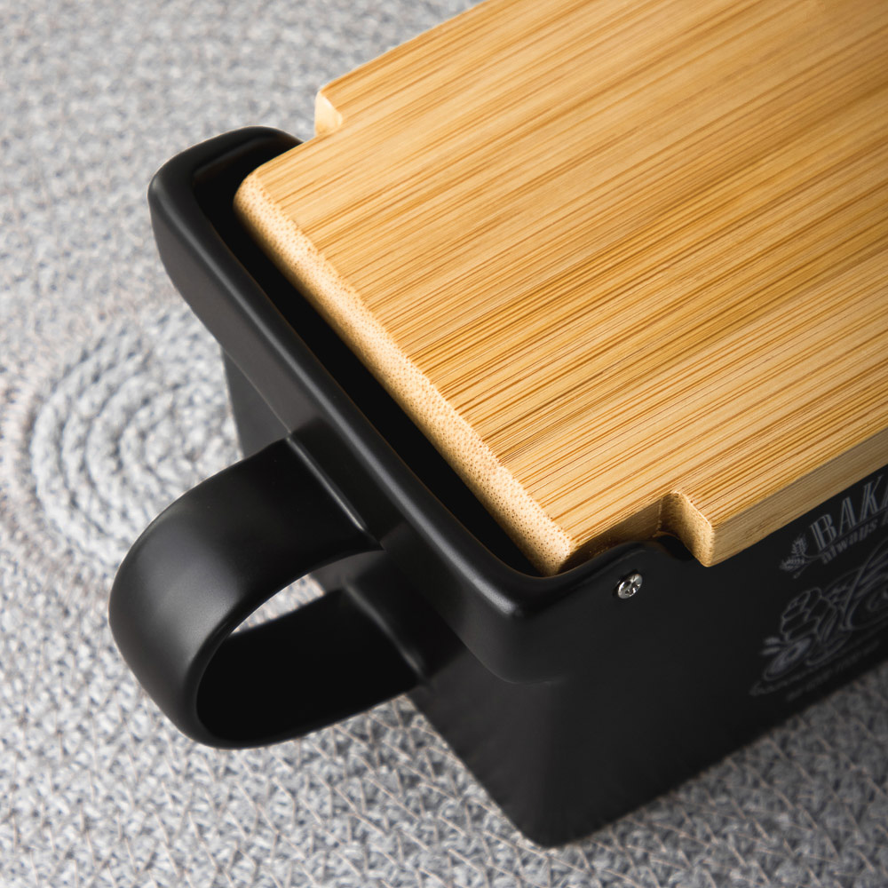 MILLIMI Бейкери Банка для соли, 300мл, 15,5х9х7,5см, керамика, бамбук, арт.№ 824-511