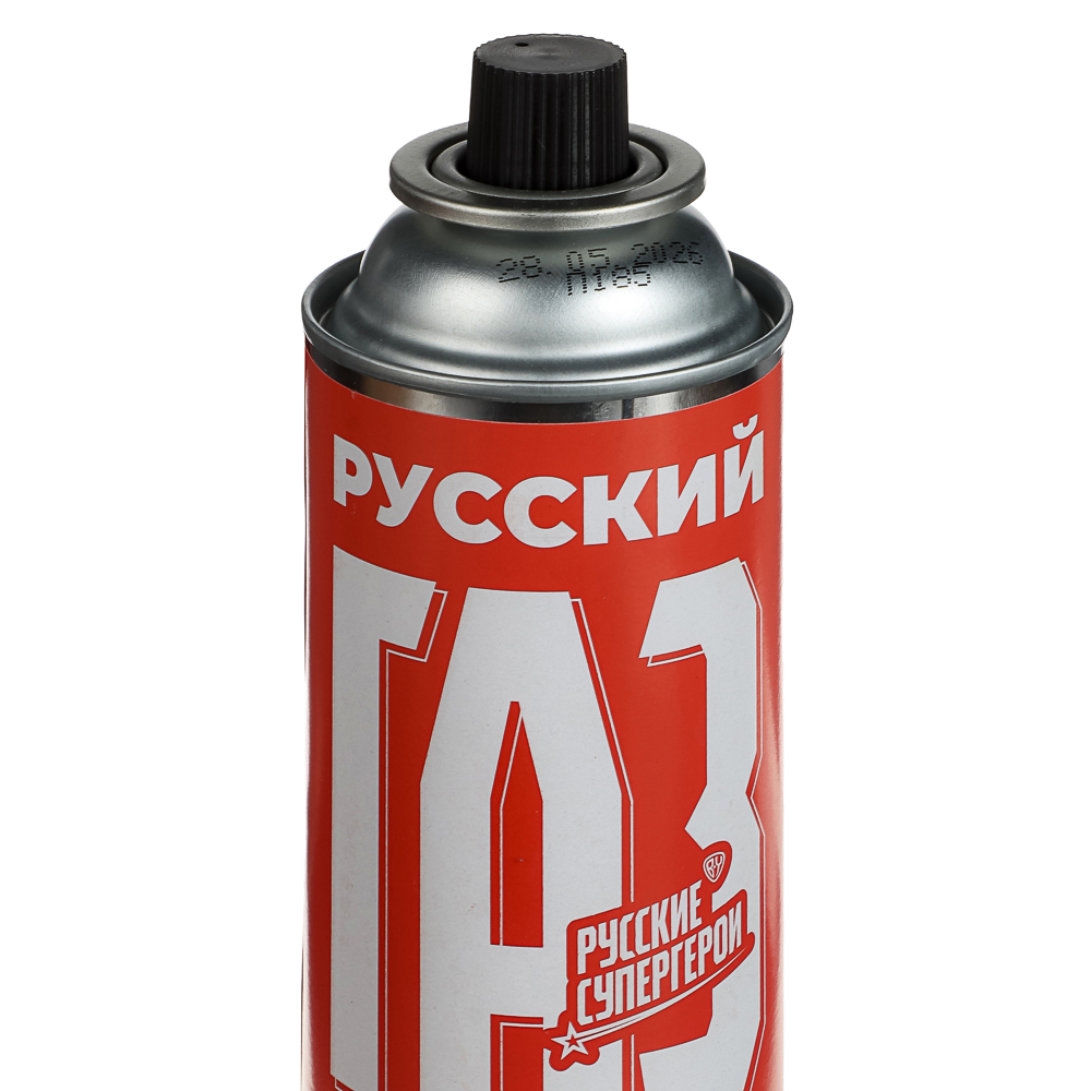 Газ для портативных плит тм BY Русские супергерои,всесезонный,метал.баллон 220гр,520см3(цанг., ЕАЭС), арт.№ 116-059