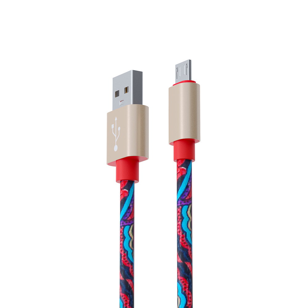 Кабель для зарядки USB(A)-microUSB FORZA Жар Птица, 1м, 1.5А, кожаная оплётка, 4 цвета, пакет, арт.№ 470-049