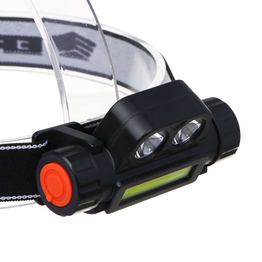 Фонарь налобный тм ЕРМАК, COB LED, 2 режима, 800мАч, зарядка USB, пластик, 92х35х45 мм, арт.№ 221-094