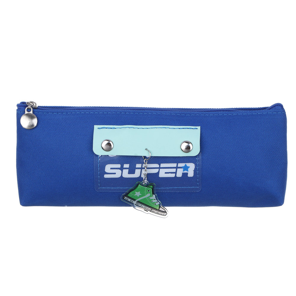 Пенал треугольный 21х8х3см, 1 отделение, 1 накладной карман, хлопок, подвеска "Кеды", 3 цвета, арт.№ 541-009