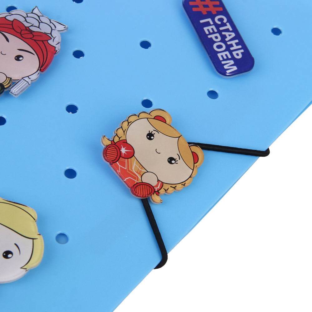 Тетрадь А5 BY Русские Супергерои "Кавай", с кольцевым механизмом, заменяемый блок 80 листов, 6 съемных фигурок, 3 дизайна, арт.№ 557-088