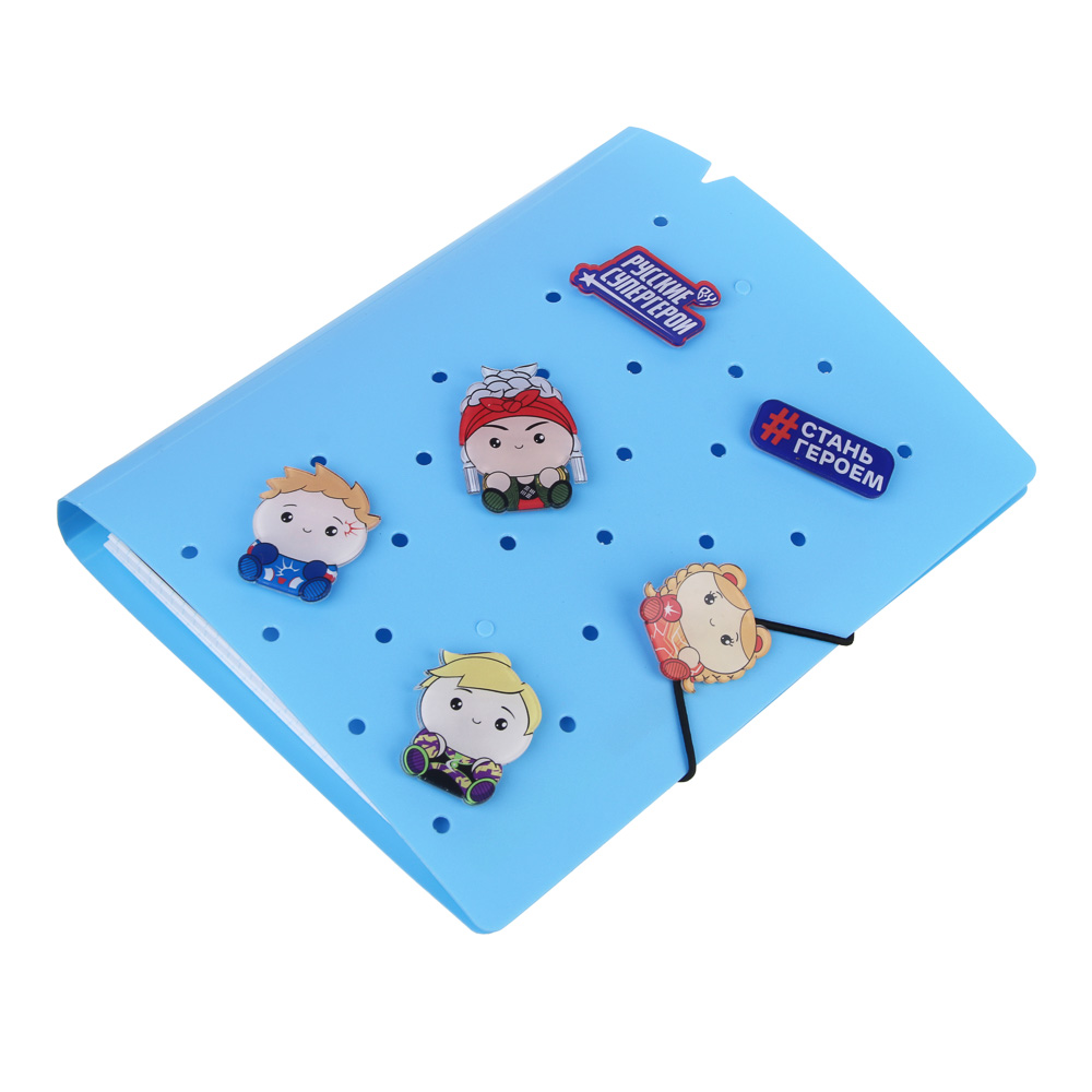Тетрадь А5 BY Русские Супергерои "Кавай", с кольцевым механизмом, заменяемый блок 80 листов, 6 съемных фигурок, 3 дизайна, арт.№ 557-088