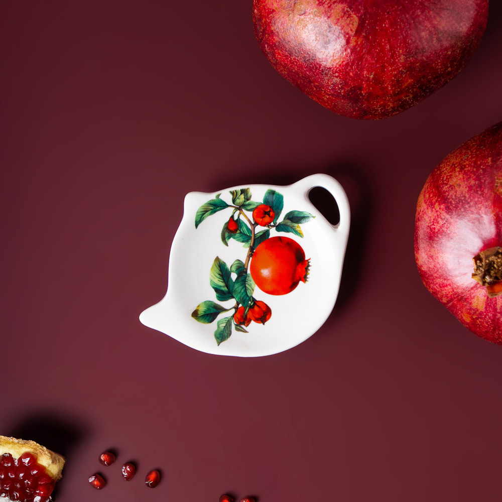 MILLIMI Гранат Подставка под чайный пакетик, 12х9х1,5см, керамика, арт.№ 824-140