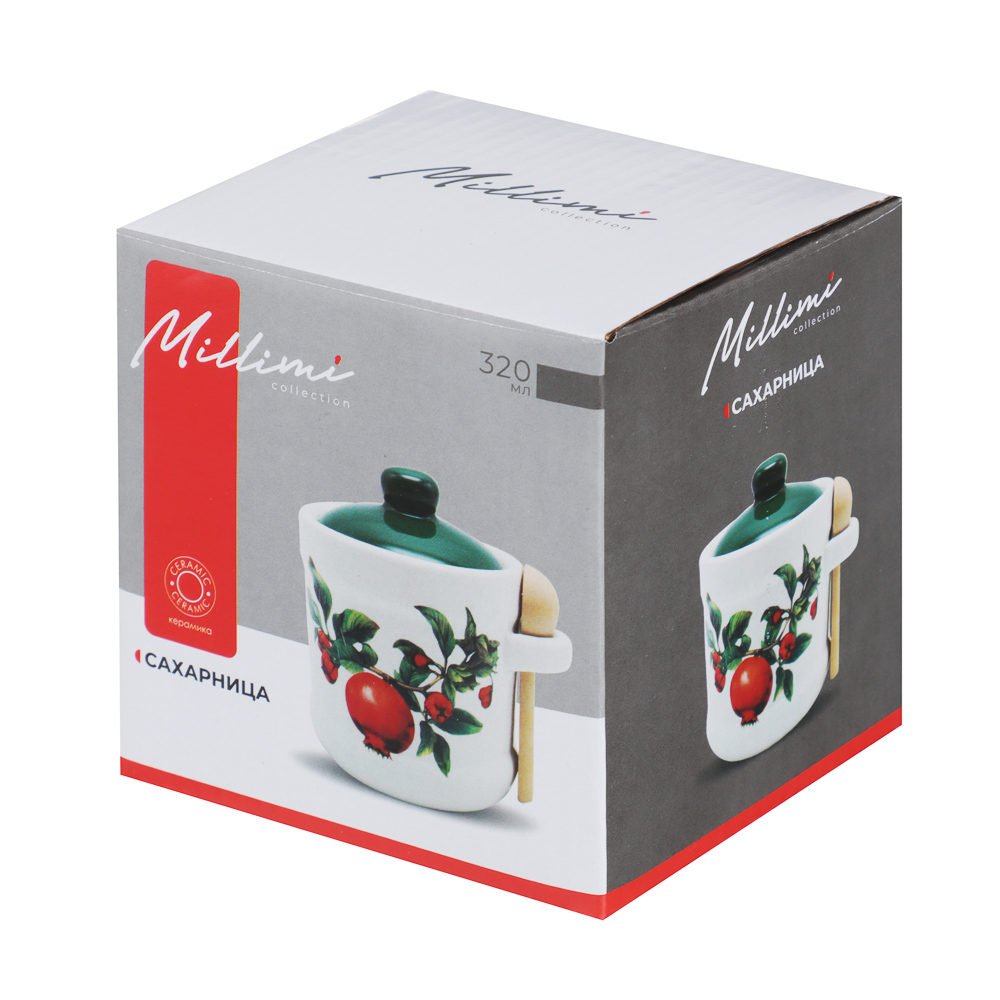 MILLIMI Гранат Сахарница, 320мл, керамика, бамбук, арт.№ 824-143