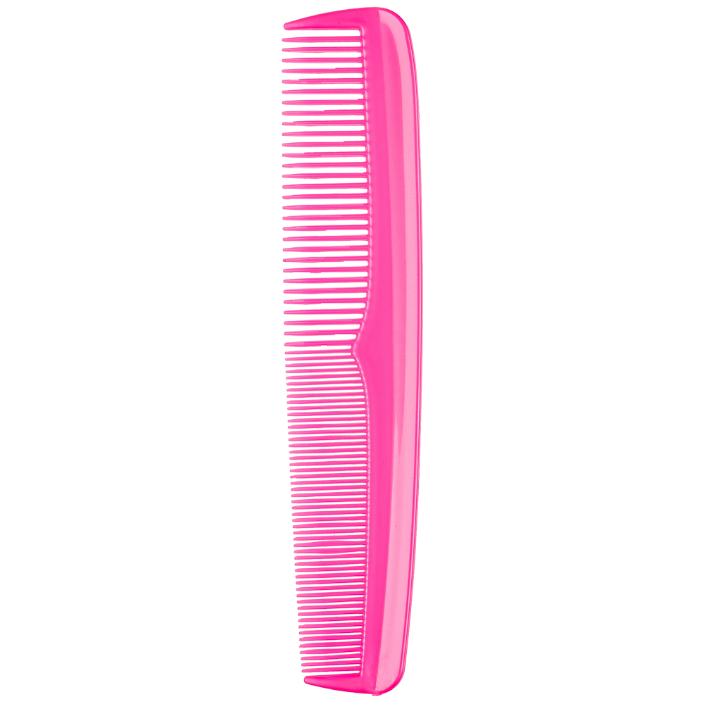 Расческа-гребень тм ЮНИLOOK, металлик, пластик, 17,7х3,1см, 4-6 цветов, арт.№ 319-017