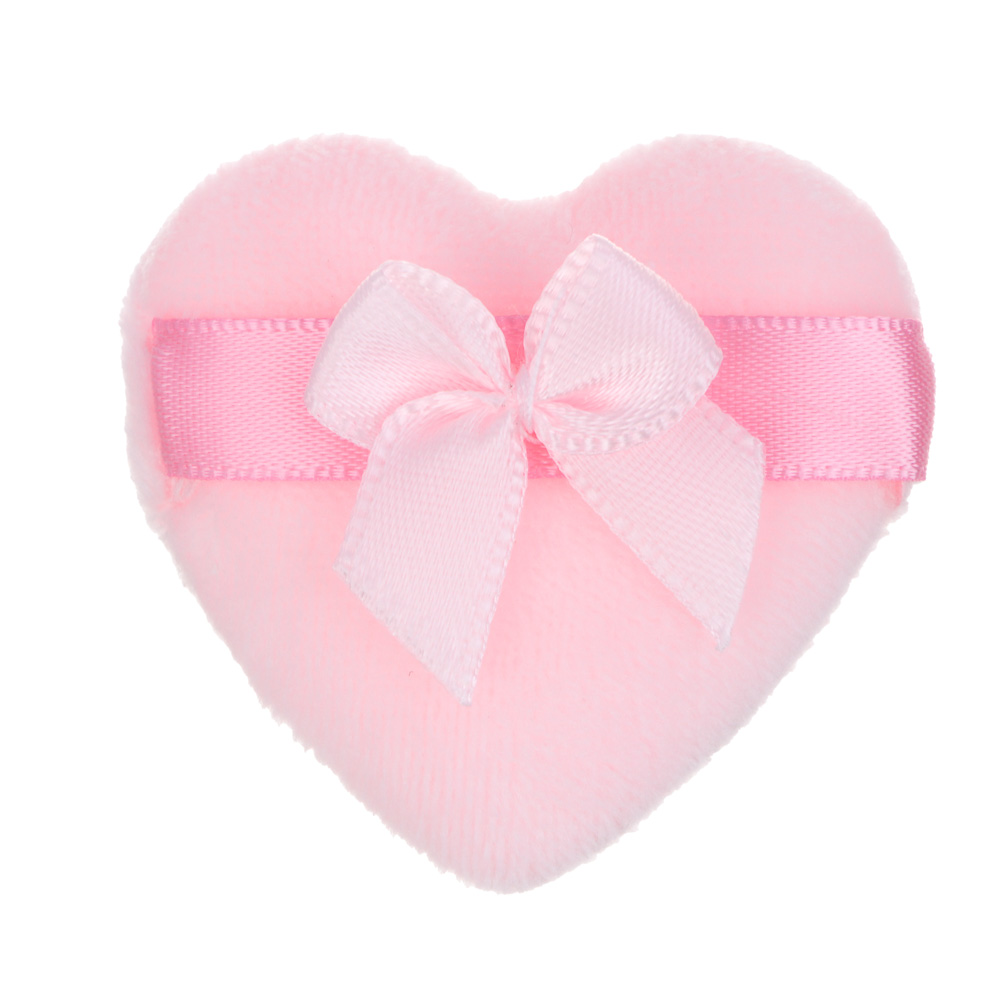 ЮНИLOOK Спонж-пуховка в виде сердца, 2 шт, полиэстер, ППУ, 4,5х4,7см, 3 цвета, арт.№ 357-377