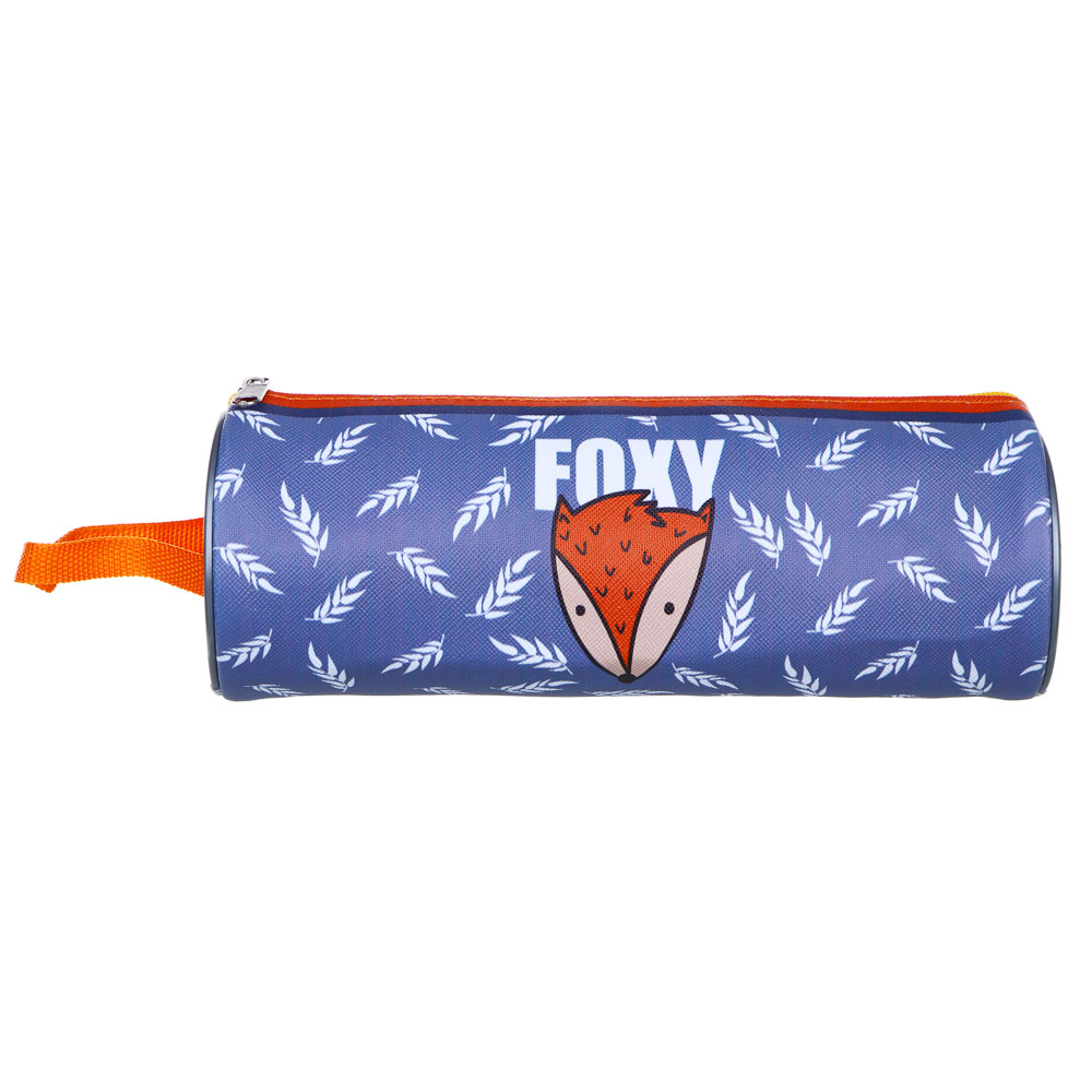 ФОКСИ Пенал мягкий круглый, 21х7х7см, ПВХ, с ручкой, с антисминаемым вкладышем, арт.№ 238-367