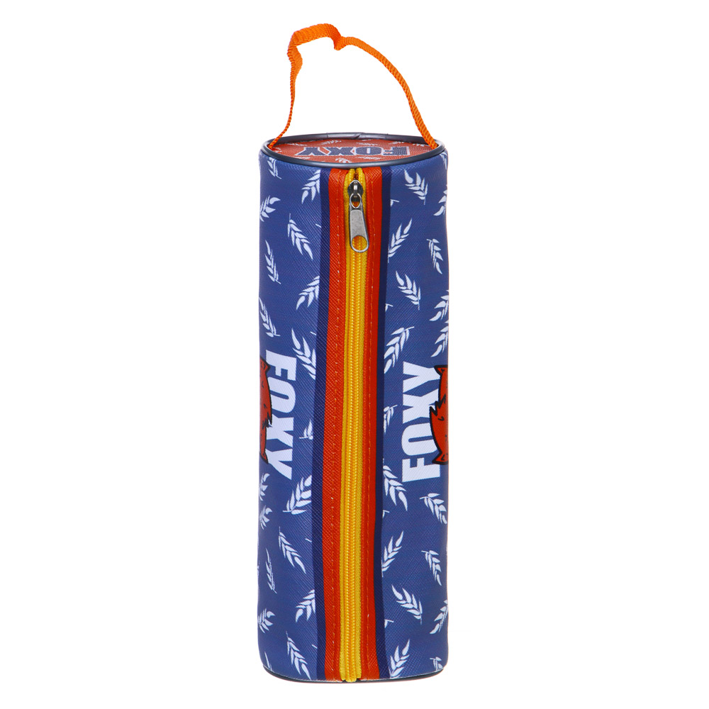 ФОКСИ Пенал мягкий круглый, 21х7х7см, ПВХ, с ручкой, с антисминаемым вкладышем, арт.№ 238-367