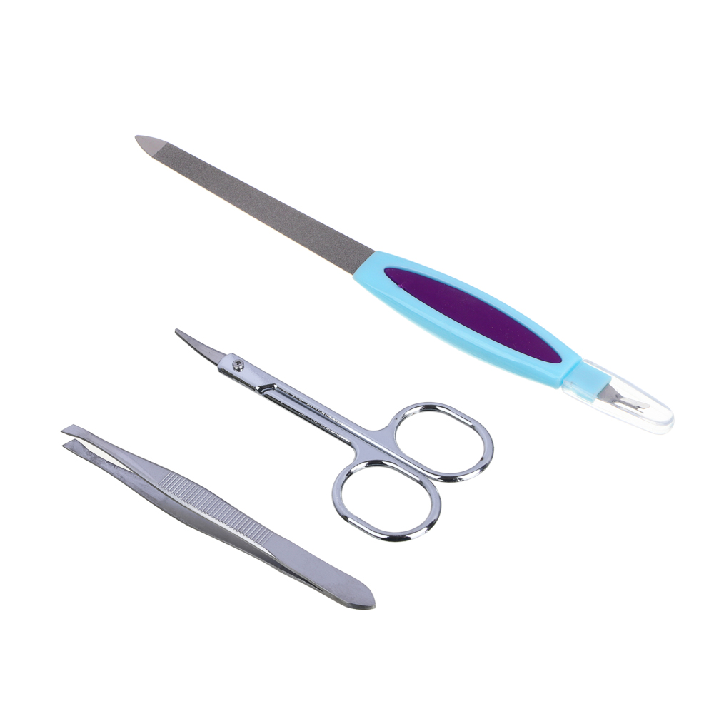 ЮНИLOOK Набор маникюрный 3 пр. (пилка металлическая с триммером, ножницы, пинцет), арт.10-9, арт.№ 305-415