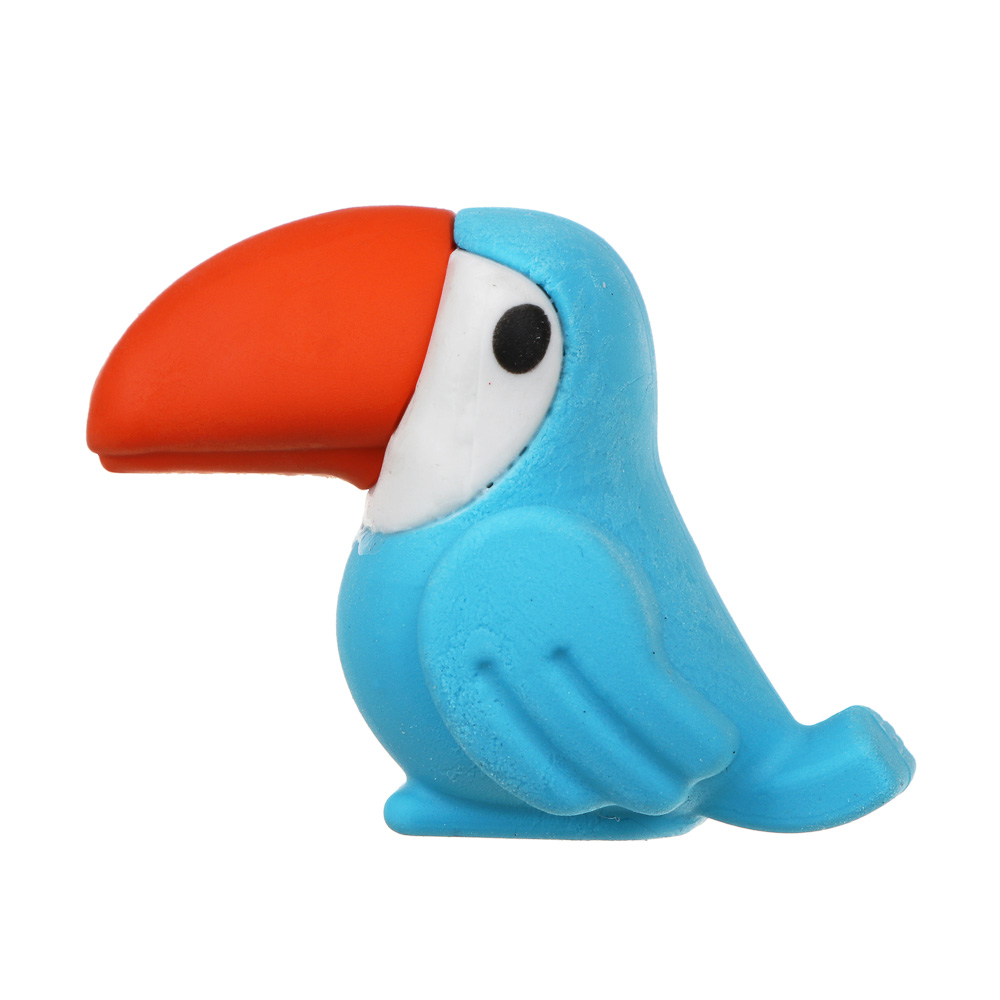 Ластик-топпер в форме тукана, ТПР, 3 цвета, 3х2,7х4 см, арт.№ 607-036