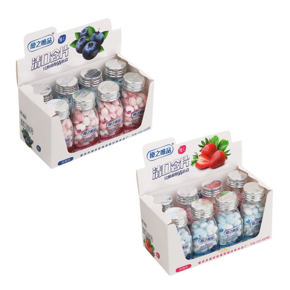 Драже мятное, 2 вкуса (клубника/черника), 40г, арт.№ 347-392