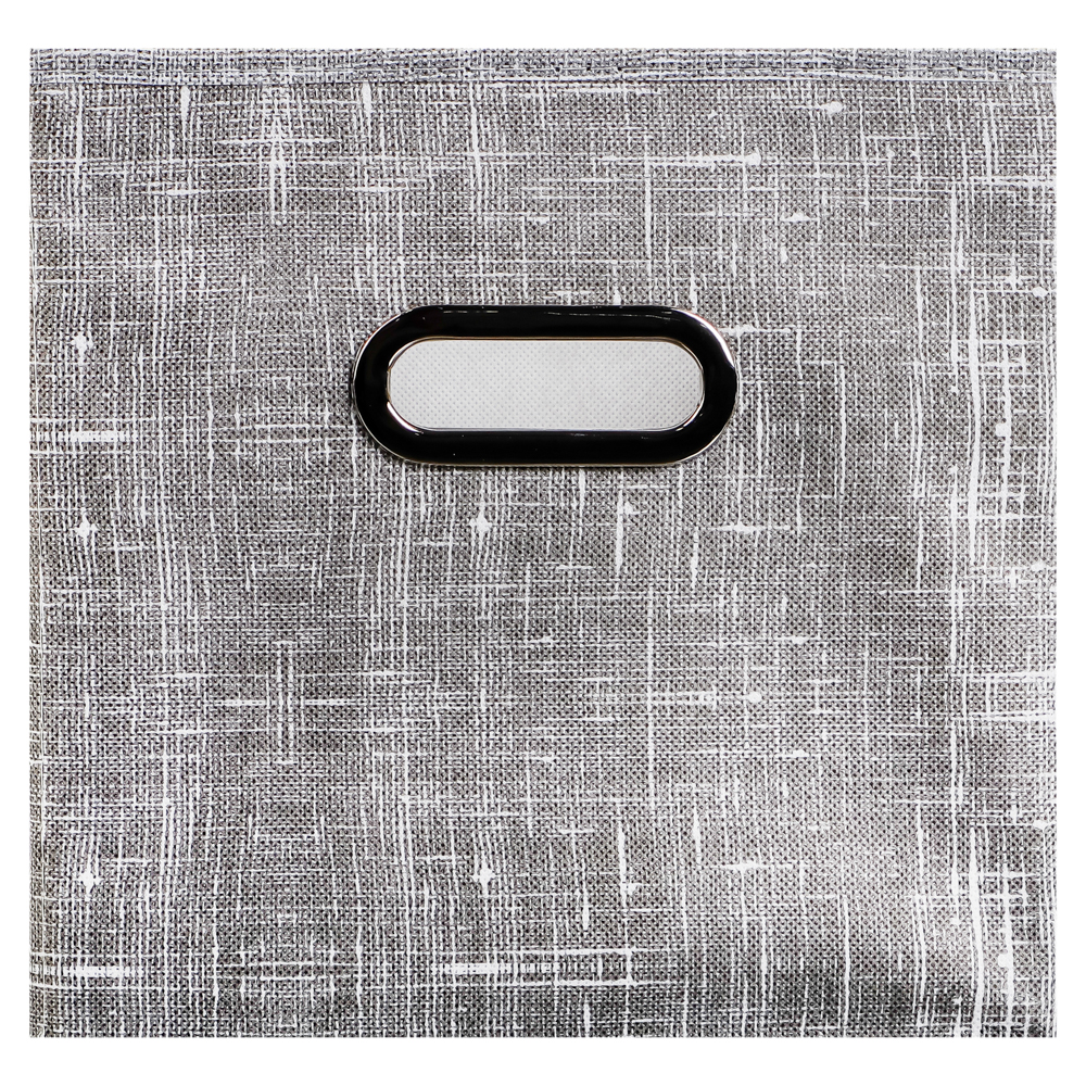 VETTA ЛЁН Короб стеллажный с вырубной ручкой, 25х25х25см, полиэстер, серый, арт.№ 457-551