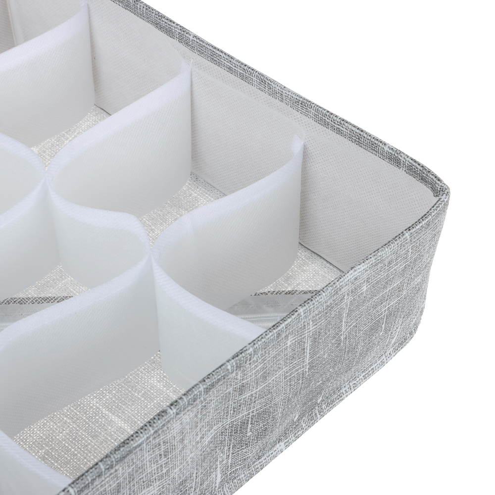 VETTA ЛЁН Кофр для мелочей, 30х30х10см, полиэстер,серый, арт.№ 457-552