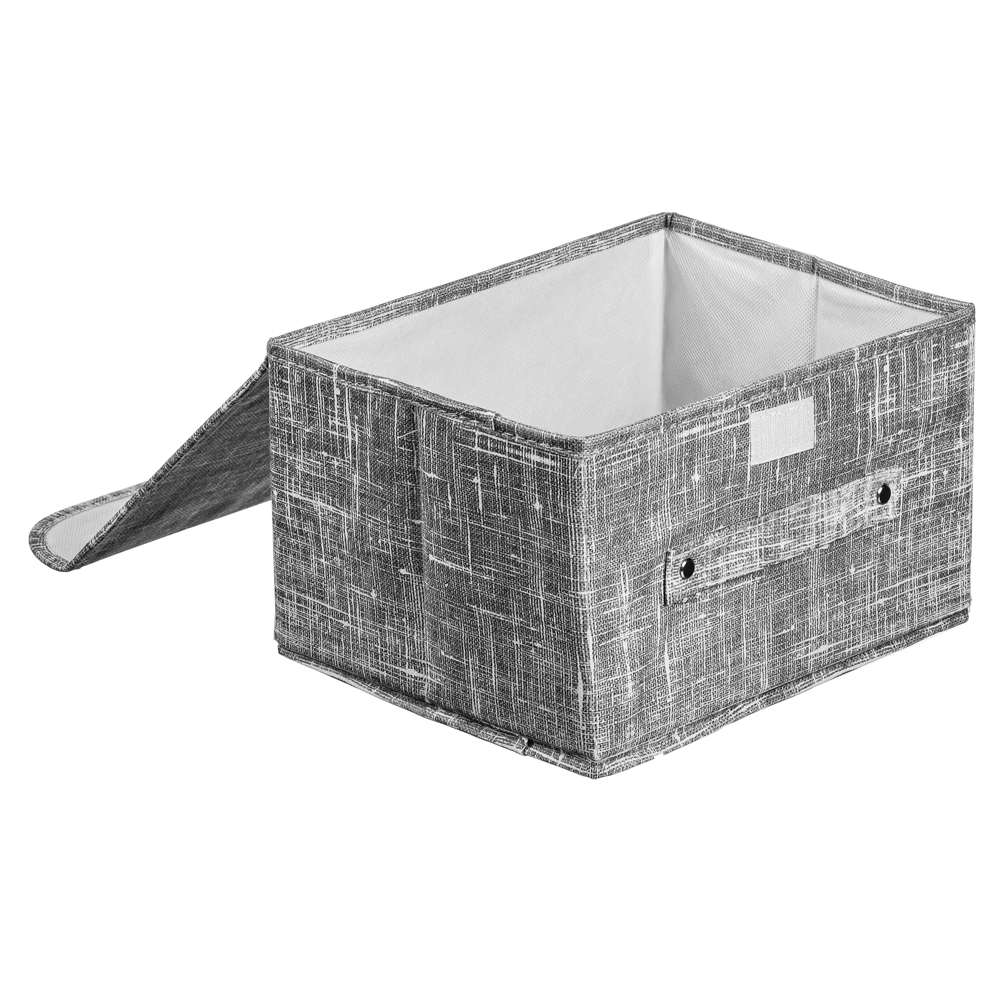 VETTA ЛЁН Кофр для хранения с крышкой, 26х20х15см, полиэстер,серый, арт.№ 457-548