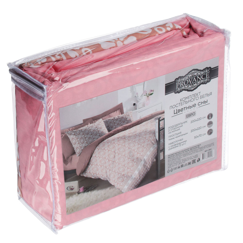 PROVANCE Цветные сны Комплект пост белья евро (4пр.), полисатин, ПЭ, 80 гр/м, 4 дизайна, арт.№ 421-262