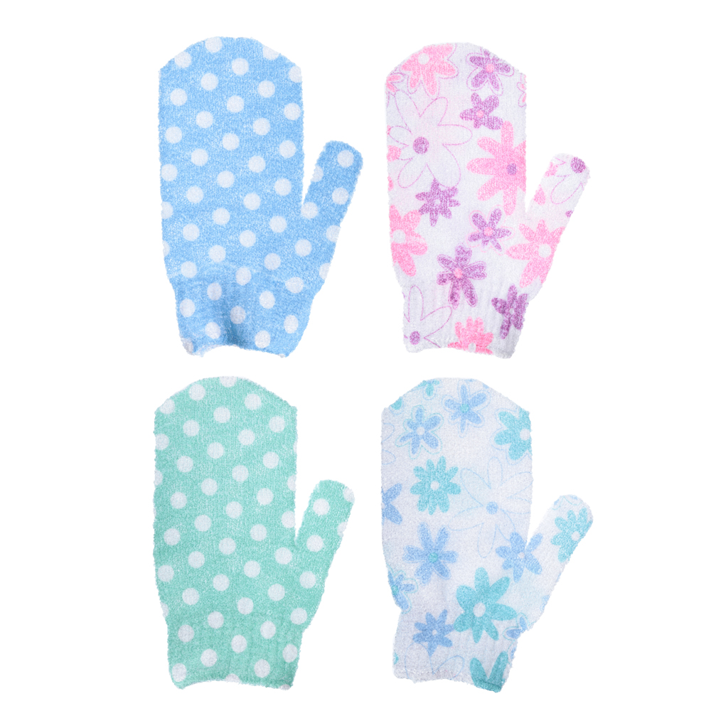 Мочалка-скрабер, варежка, 11х20см, 4 цвета, арт.№ 361-019