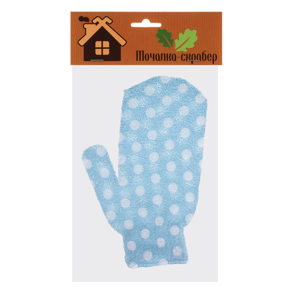 Мочалка-скрабер, варежка, 11х20см, 4 цвета, арт.№ 361-019