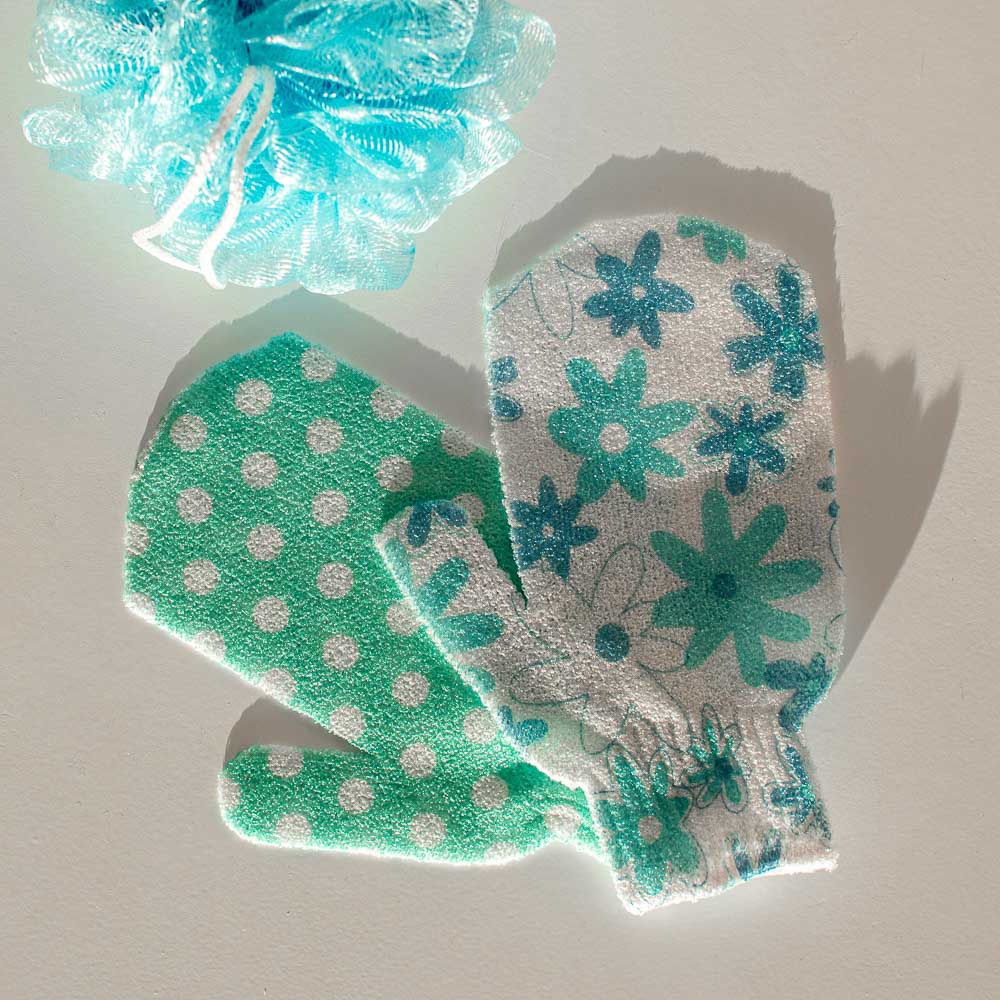 Мочалка-скрабер, варежка, 11х20см, 4 цвета, арт.№ 361-019