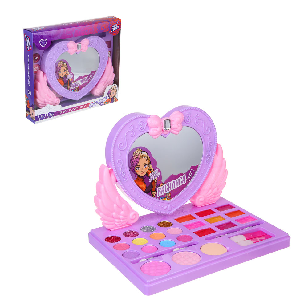 BY Русские Супергерои Набор детской косметики: тени, блески для губ, спонж, аппликатор, зеркало, МП-4, арт.№ 330-563