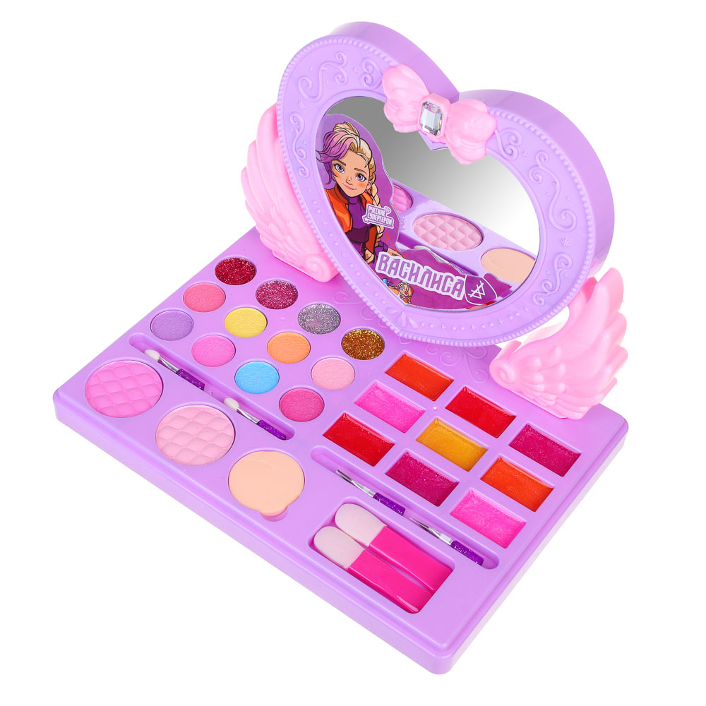 BY Русские Супергерои Набор детской косметики: тени, блески для губ, спонж, аппликатор, зеркало, МП-4, арт.№ 330-563