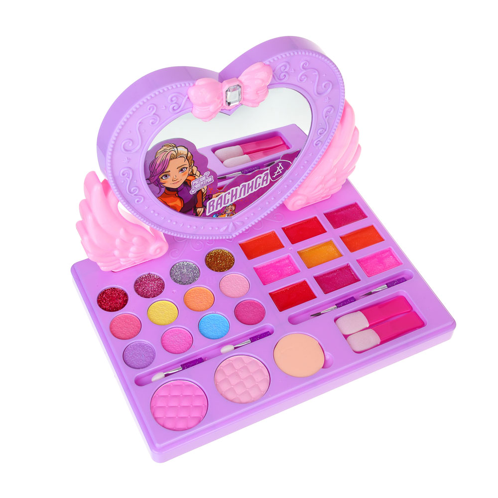 BY Русские Супергерои Набор детской косметики: тени, блески для губ, спонж, аппликатор, зеркало, МП-4, арт.№ 330-563