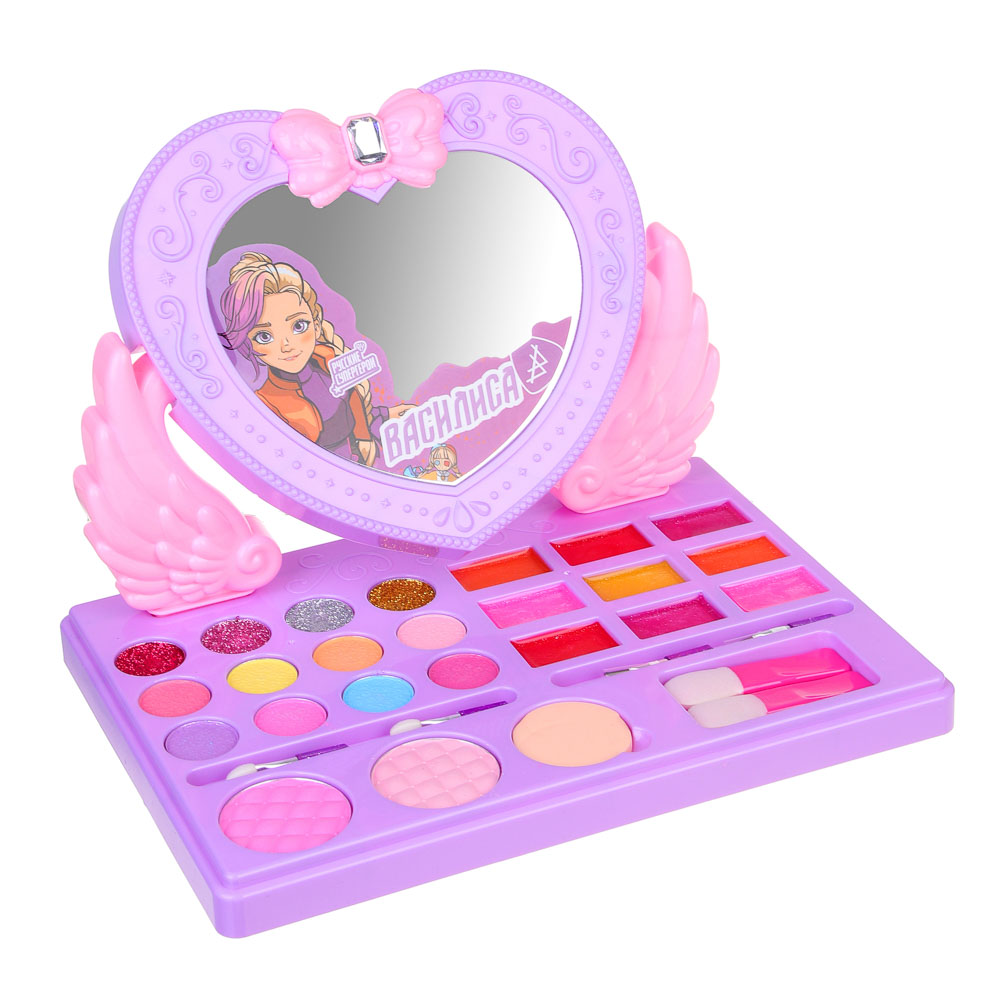 BY Русские Супергерои Набор детской косметики: тени, блески для губ, спонж, аппликатор, зеркало, МП-4, арт.№ 330-563