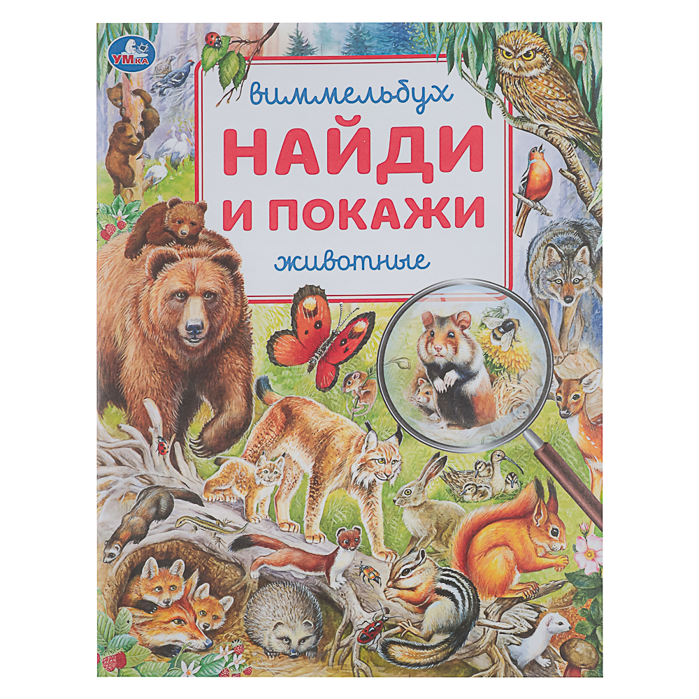 УМКА Книжка "Найди и покажи", бумага, 19,5х25,5 см, 16 стр., 4 дизайна, арт.№ 836-064