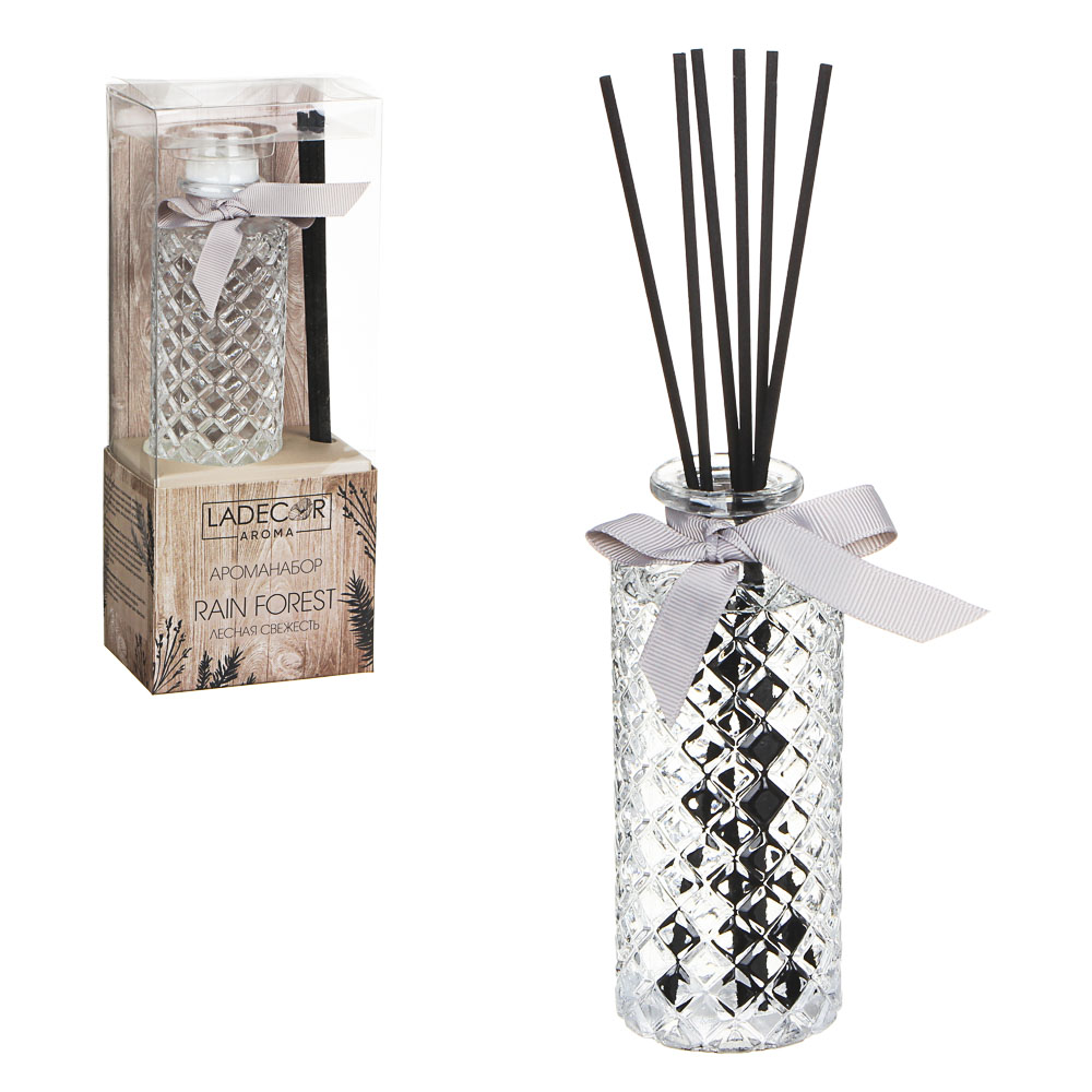 LADECOR Аромадиффузор с палочками,  150мл, с ароматами океана, лесной свежести, арт.№ 412-018