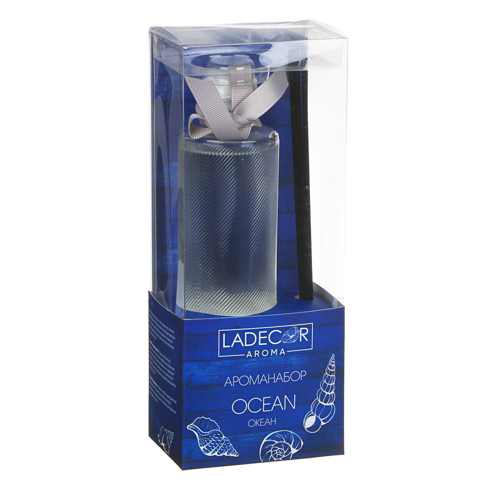 LADECOR Аромадиффузор с палочками,  150мл, с ароматами океана, лесной свежести, арт.№ 412-018