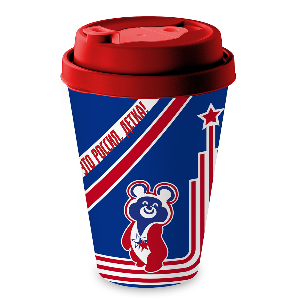 Это Россия, детка! Стакан с крышкой и клапаном 420мл, пластик, 2 цвета, арт.№ 861-611