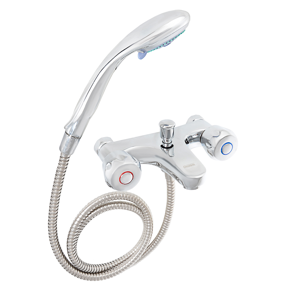 СоюзКран Смеситель для ванны SK2080, короткий излив, с душевым набором, керам. картридж 35мм, цинк, арт.№ 567-088