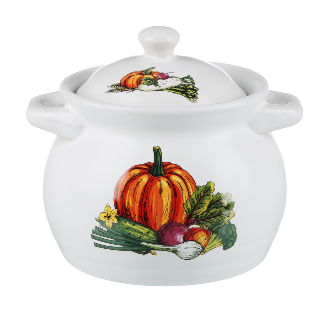 MILLIMI Аппетит Кастрюля керамическая с крышкой, 1,1 л, 3 дизайна, арт.№ 826-257