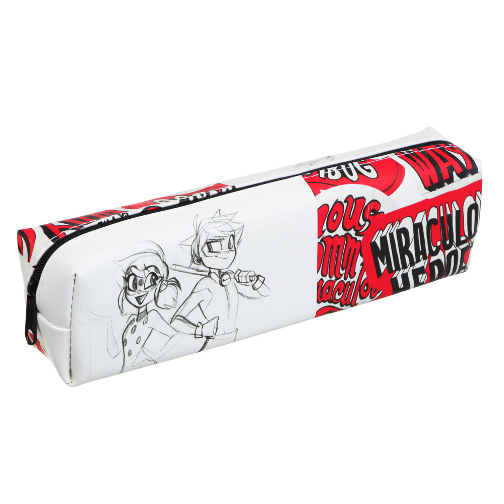 Ледибаг Пенал прямоугольный, 20,5x5,5x4см, искусственная кожа с печатью, ПВХ бокс, серия "Скетч", арт.№ 811-026