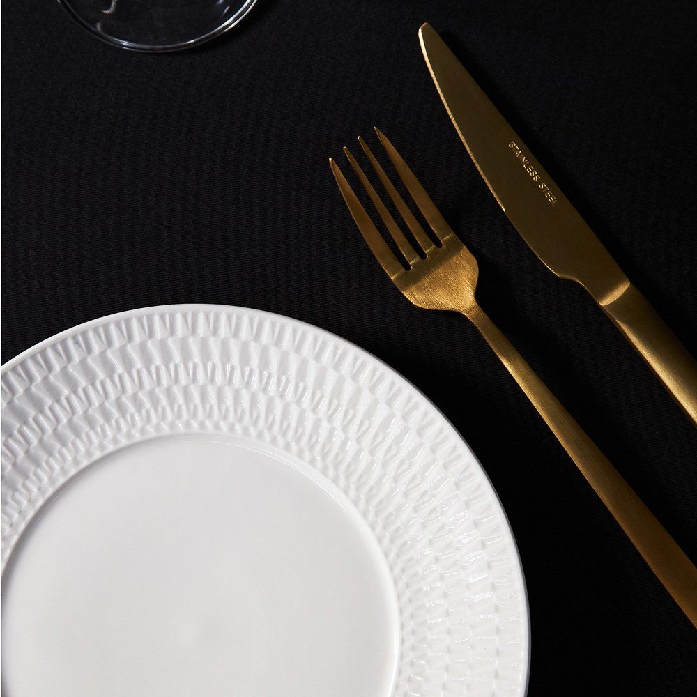 BY COLLECTION White Line Тарелка десертная, 20см, фарфор, рельеф, арт.№ 820-811