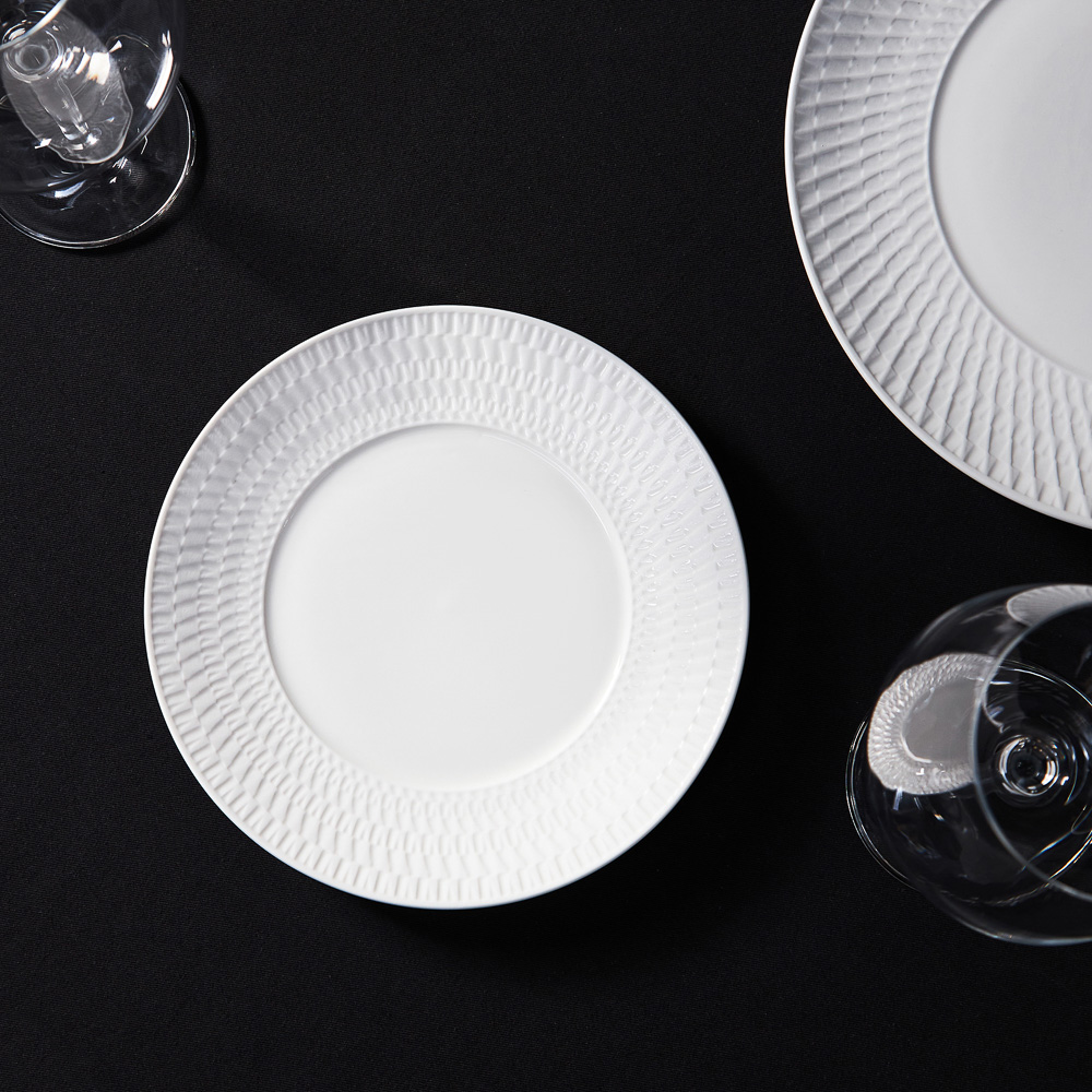 BY COLLECTION White Line Тарелка десертная, 20см, фарфор, рельеф, арт.№ 820-811